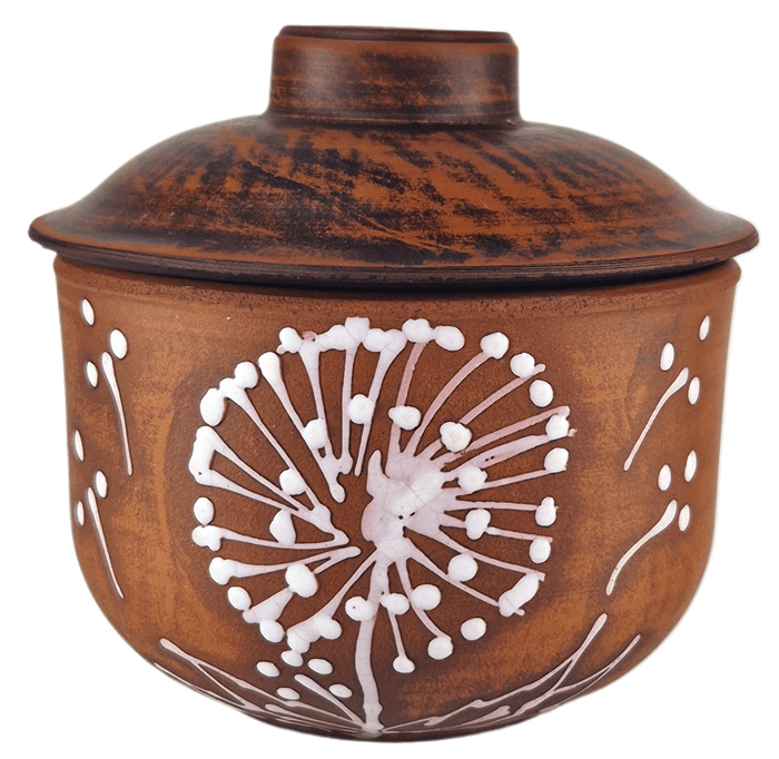 69-450/1 Горшочек для запекания №2 (Одуванчик Б) 0,35 л. ; высота - 10см, ширина - 11см, длина - 11см .69-450/1