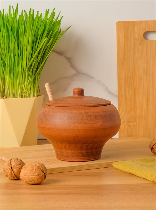 69-032М1 Емкость для меда №1 (Гладь) 0,6 л. ; высота - 13см, ширина - 14см, длина - 14см (2) (2) (2) .69-032М