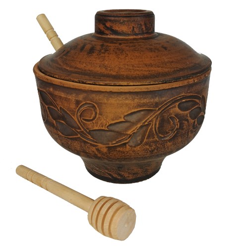 69-229/1М1 Емкость для меда (Вьюнок)  0,4 л. ; высота - 11см, ширина - 11см, длина - 11см (2) (2) (2) .69-229/1М