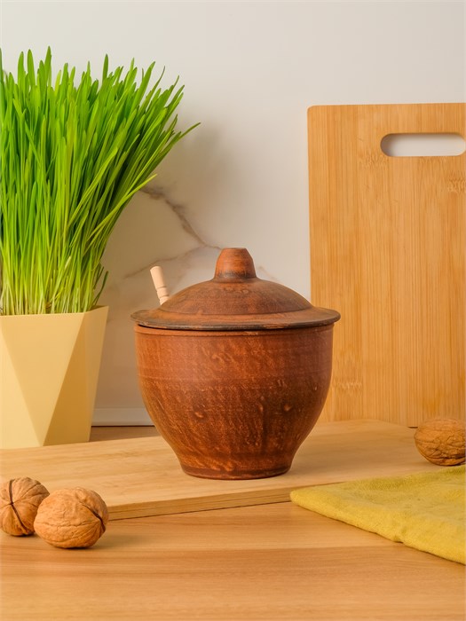 69-028М1 Емкость для меда (Гладь) 0,6 л. ; высота - 13см, ширина - 12см, длина - 12см .69-028М