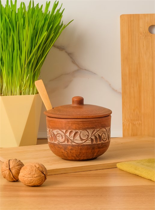 69-350С1 Емкость для специй  (Орнамент) 0,35 л. ; высота - 10см, ширина - 11см, длина - 11см (2) .69-350С