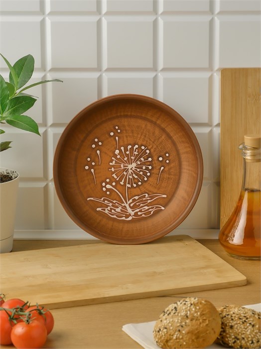 69-439 Блюдо/Тарелка для нарезки/Тарелка для фруктов (Одуванчик Б) 0,67 л. ; высота - 4см, ширина - 21см, длина - 21см .69-439