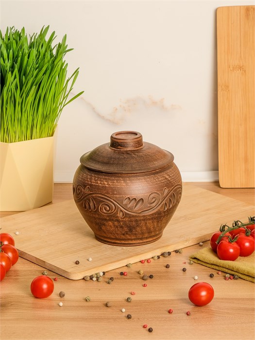 69-230/1 Горшок для жаркого №2 (Вьюнок) 0,7 л. ; высота - 14см, ширина - 13см, длина - 13см .69-230/1