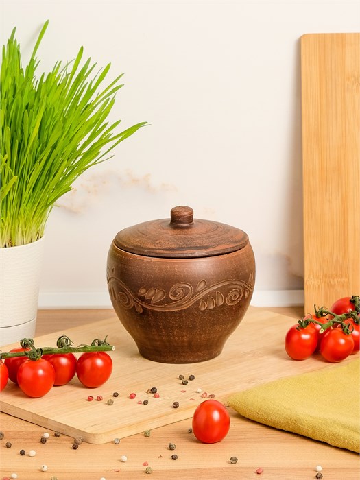 69-231 Горшок для жаркого №1 (Вьюнок) 0,55 л. ; высота - 10см, ширина - 12см, длина - 12см .69-231