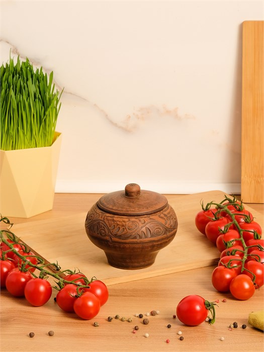 69-233 Чугунок/Горшок для жаркого(малый)/для специй (Вьюнок) 0,35 л. ; высота - 10см, ширина - 11см, длина - 11см .69-233