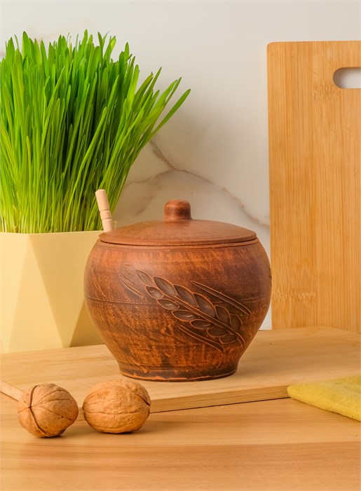 69-130М1 Емкость для меда №1 (Колос) 0,7 л. ; высота - 13см, ширина - 13см, длина - 13см (2) (2) (2) .69-130М