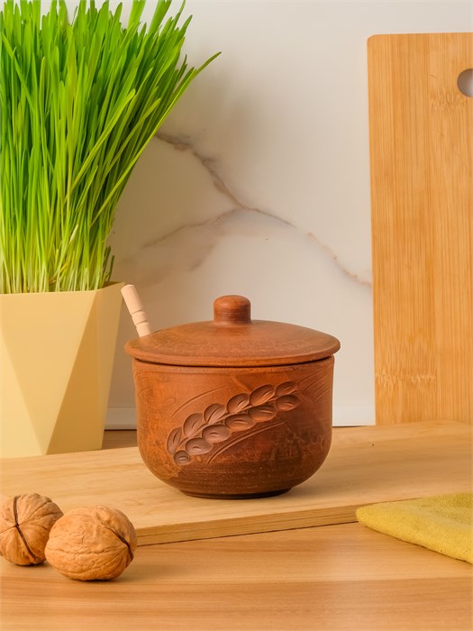 69-150М1 Емкость для меда  (Колос) 0,35 л. ; высота - 10см, ширина - 11см, длина - 11см (2) (2) (2) (2) .69-150М