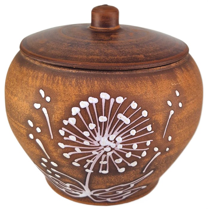 69-430 Горшок для жаркого (Одуванчик Б) 0,7 л. ; высота - 13см, ширина - 13см, длина - 13см .69-430