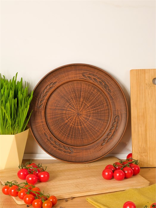 69-124 Тарелка  (Колос) высота - 2,5см, ширина - 25см, длина - 25см (2) .69-124