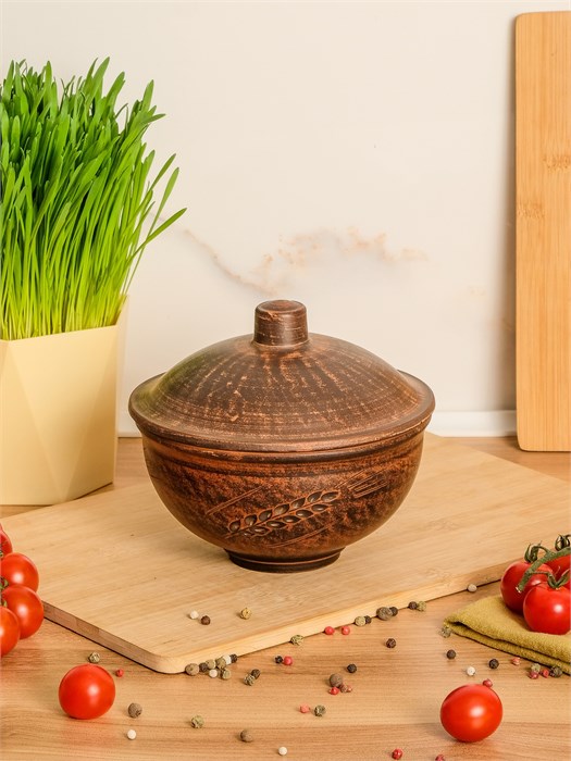 69-126 Кокотница большая (Колос) 0,7 л. ; высота - 14см, ширина - 15см, длина - 15см (2) .69-126