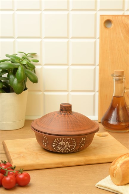 69-427 Блюдо для запекания/кокотница (Одуванчик Б) 0,55 л. ; высота - 11см, ширина - 16см, длина - 16см .69-427