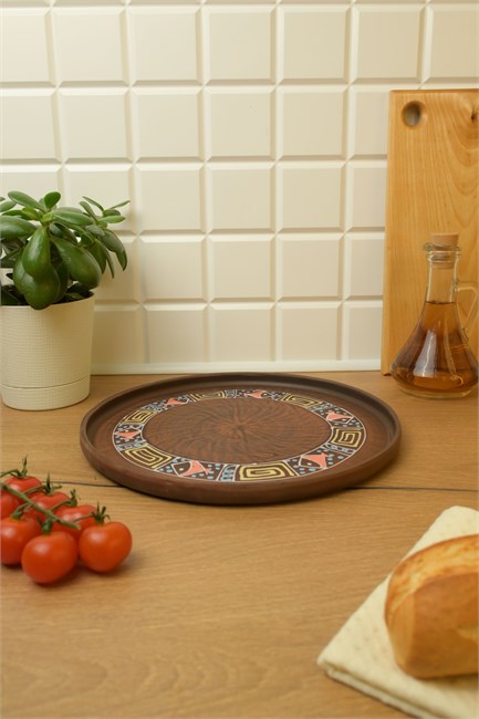 69_655.Ш Блюдо для пиццы (Сервировочное) (Оливия) ; высота - 2,5см, ширина - 28см, длина - 28см 69_655.Ш