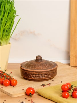 69-136 Блюдо для запекания/Кокотница с крышкой (Колос) 0,25 л. ; высота - 8см, ширина - 12см, длина - 12см 69-136