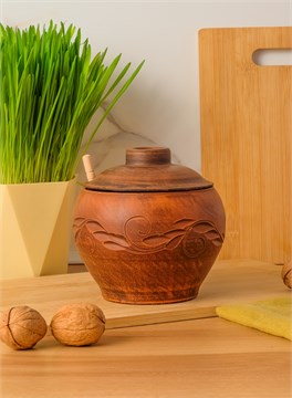 69-230М1 Емкость для меда №1 (Вьюнок) 0,7 л. ; высота - 13см, ширина - 13см, длина - 13см (2) (2) (2) 69-230М