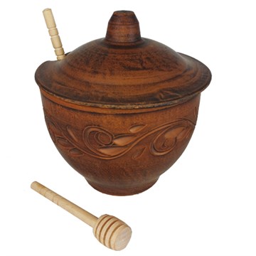 69-228М1 Емкость для меда (Вьюнок) 0,6 л. ; высота - 13см, ширина - 12см, длина - 12см 69-228М