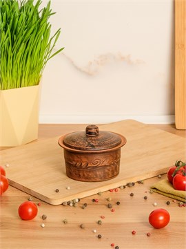 69-237 Кокотница для жульена с крышкой (Вьюнок) 0,25 л. ; высота - 8см, ширина - 10см, длина - 10см 69-237