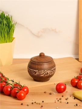 69-334 Горшок для жаркого/для специй (Орнамент) 0,3 л. ; высота - 11см, ширина - 10см, длина - 10см 69-334