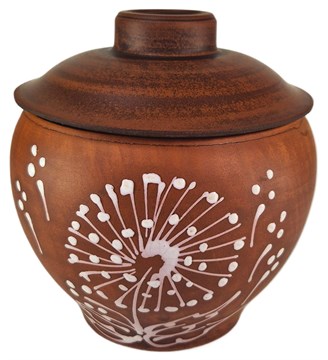 69-431/1 Горшок для жаркого №2 (Одуванчик Б) 0,55 л. ; высота - 11см, ширина - 12см, длина - 12см 69-431/1