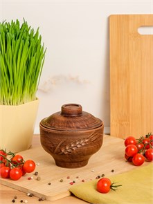 69-129/1 Горшок для запекания №2  (Колос) 0,4 л. ; высота - 11см, ширина - 11см, длина - 11см (2) .69-129/1