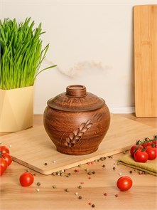 69-130/1 Горшок для жаркого №2 (Колос) 0,7 л. ; высота - 14см, ширина - 13см, длина - 13см .69-130/1