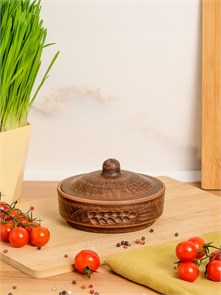 69-136 Блюдо для запекания/Кокотница с крышкой (Колос) 0,25 л. ; высота - 8см, ширина - 12см, длина - 12см .69-136