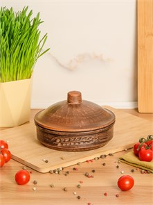 69-159  Жаровня с крышкой (Колос) 0,45 л. ; высота -9,5см, ширина - 15см, длина - 15см .69-159