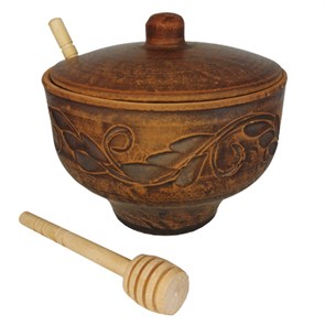 69-229М1 Емкость для меда  (Вьюнок) 0,4 л. ; высота - 10см, ширина - 11см, длина - 11см (2) (2) (2) .69-229М