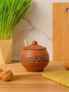 69-134М1 Емкость для меда (Колос) 0,3 л. ; высота - 11см, ширина - 10см, длина - 10см (2) (2) .69-134М1