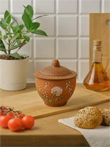 69-528 Горшок для запекания (Одуванчик З) 0,6 л. ; высота - 13см, ширина - 12см, длина - 12см .69-528