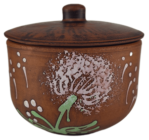 69-550 Горшочек для запекания №1(Одуванчик З) 0,35 л. ; высота - 10см, ширина - 11см, длина - 11см .69-550