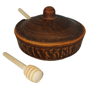 69-036М1 Емкость для меда №1 (Гладь) 0,25 л. ; высота - 8см, ширина - 12см, длина - 12см .69-036М1