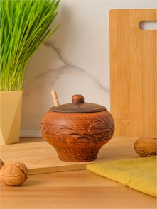 69-232/1М1 Емкость для меда №2 (Вьюнок) 0,6 л. ; высота - 14см, ширина - 14см, длина - 14см (2) (2) (2) .69-232/1М