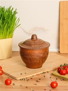 69-228 Горшок для запекания (Вьюнок) 0,6 л. ; высота - 13см, ширина - 12см, длина - 12см .69-228