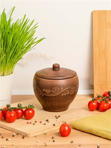 69-230 Горшок для жаркого №1 (Вьюнок) 0,7 л. ; высота - 13см, ширина - 13см, длина - 13см .69-230