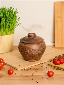 69-230/1 Горшок для жаркого №2 (Вьюнок) 0,7 л. ; высота - 14см, ширина - 13см, длина - 13см .69-230/1