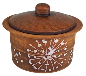 69-437 Кокотница для жульена с крышкой (Одуванчик Б) 0,25 л. ; высота - 8см, ширина - 10см, длина - 10см .69-437