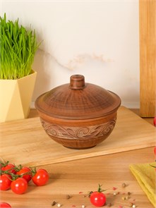 69-326 Кокотница большая (Орнамент) 0,7 л. ; высота - 14см, ширина - 15см, длина - 15см (2) .69-326