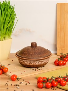 69-327 Блюдо для запекания/кокотница (Орнамент) 0,55 л. ; высота - 11см, ширина - 16см, длина - 16см (2) .69-327