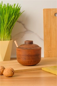 69-050/1М1 Емкость для меда №2 (Гладь) 0,35 л. ; высота - 10см, ширина - 11см, длина - 11см (2) (2) .69-050/1М