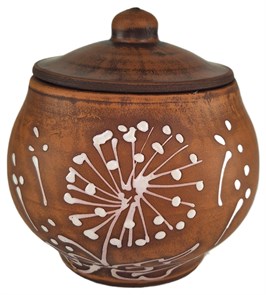 69-434 Горшок для жаркого/для специй (Одуванчик Б) 0,3 л. ; высота - 11см, ширина - 10см, длина - 10см .69-434