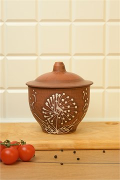 69-428 Горшок для запекания (Одуванчик Б) 0,6 л. ; высота - 13см, ширина - 12см, длина - 12см .69-428