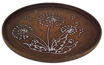 69_455.Ш Блюдо для пиццы (Сервировочное) (Одуванчик Б) ; высота - 2,5см, ширина - 28см, длина - 28см 69_455.Ш